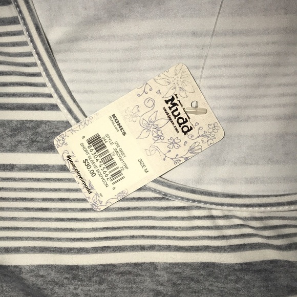 NWT Mudd gray & white, short sleeve, mini dress - Picture 4 of 8